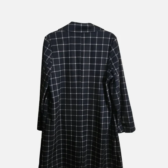 Joie Black and White Grid Trench Coat - Picture 3 of 16